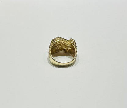 10K GOLD TEXAS NUGGET RING, WEIGHT: 11.7gm