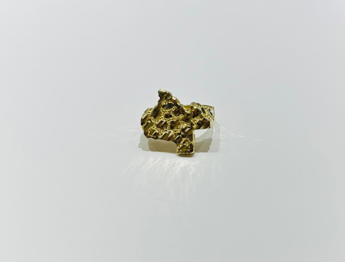 10K GOLD TEXAS NUGGET RING, WEIGHT: 6.3gm
