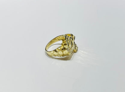 10K GOLD TEXAS NUGGET RING, WEIGHT: 6.3gm