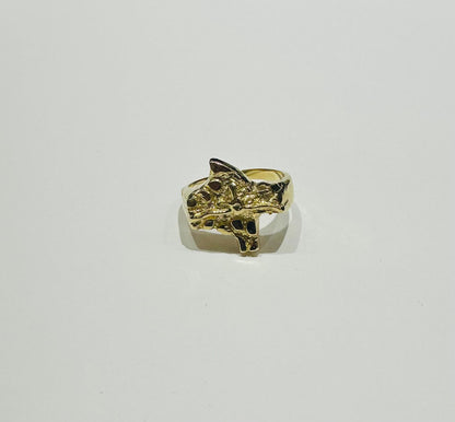 10K GOLD TEXAS NUGGET RING, WEIGHT: 5.6gm