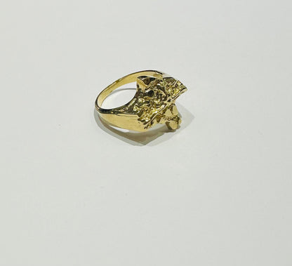 10K GOLD TEXAS NUGGET RING, WEIGHT: 5.6gm