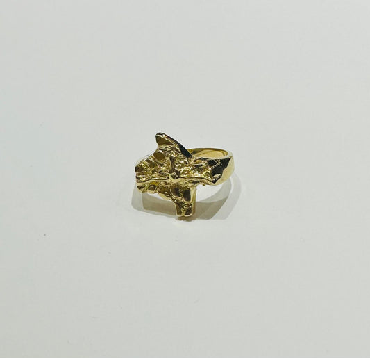 10K GOLD TEXAS NUGGET RING, WEIGHT: 5.6gm