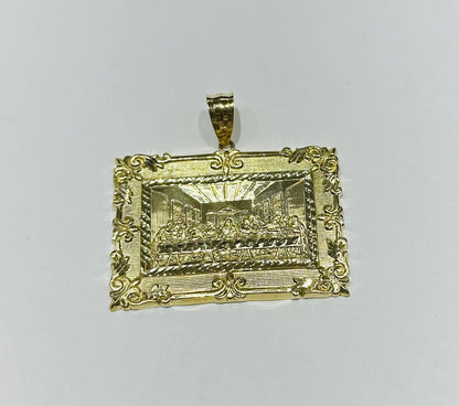 10K GOLD SOLID LAST SUPPER PENDANT, WEIGHT: 33.14gm