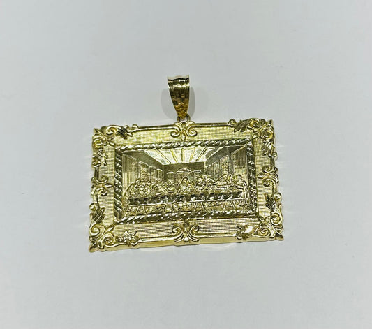 10K GOLD SOLID LAST SUPPER PENDANT, WEIGHT: 33.14gm