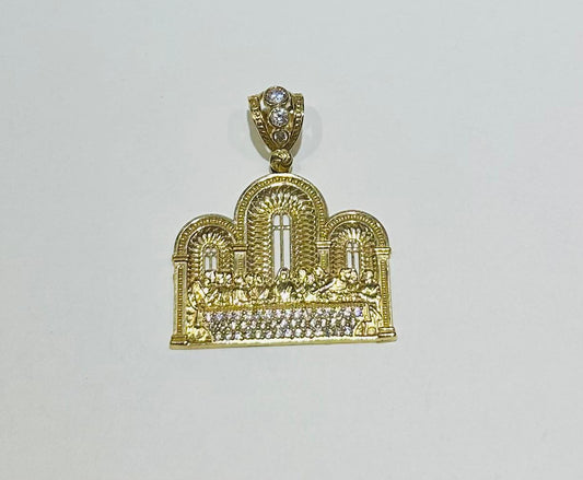 10K GOLD LAST SUPPER PENDANT, WEIGHT: 7.5gm