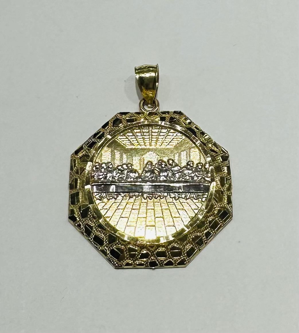 10K GOLD NUGGET LAST SUPPER PENDANT, WEIGHT: 4.2gm