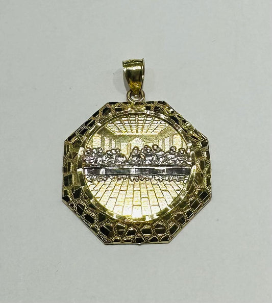 10K GOLD NUGGET LAST SUPPER PENDANT, WEIGHT: 4.2gm