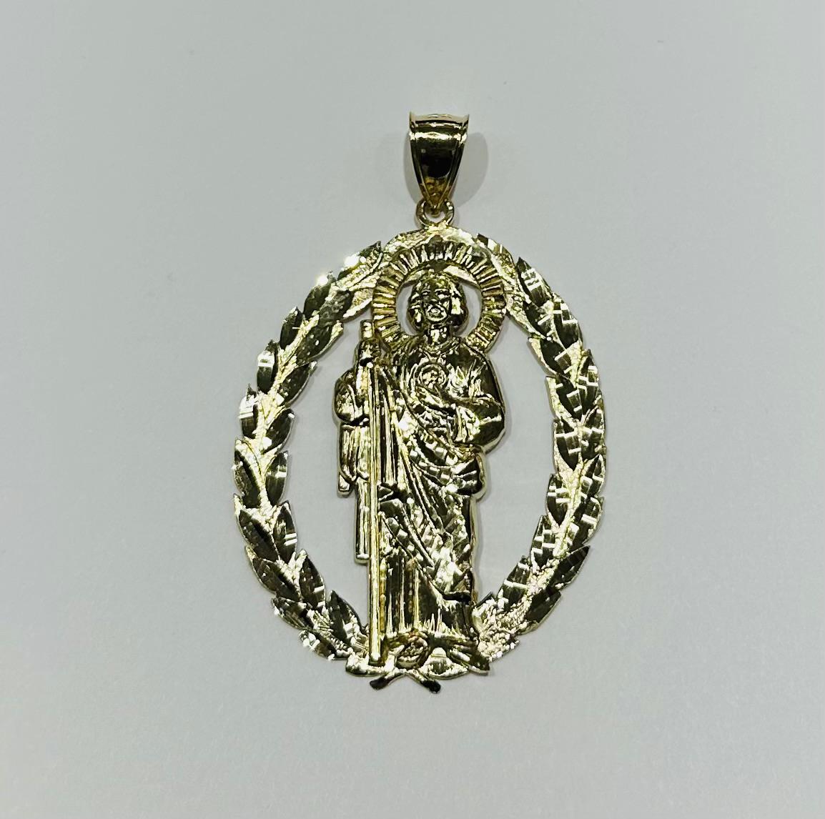10K GOLD SAINT JUDE PENDANT, WEIGHT: 8.1gm