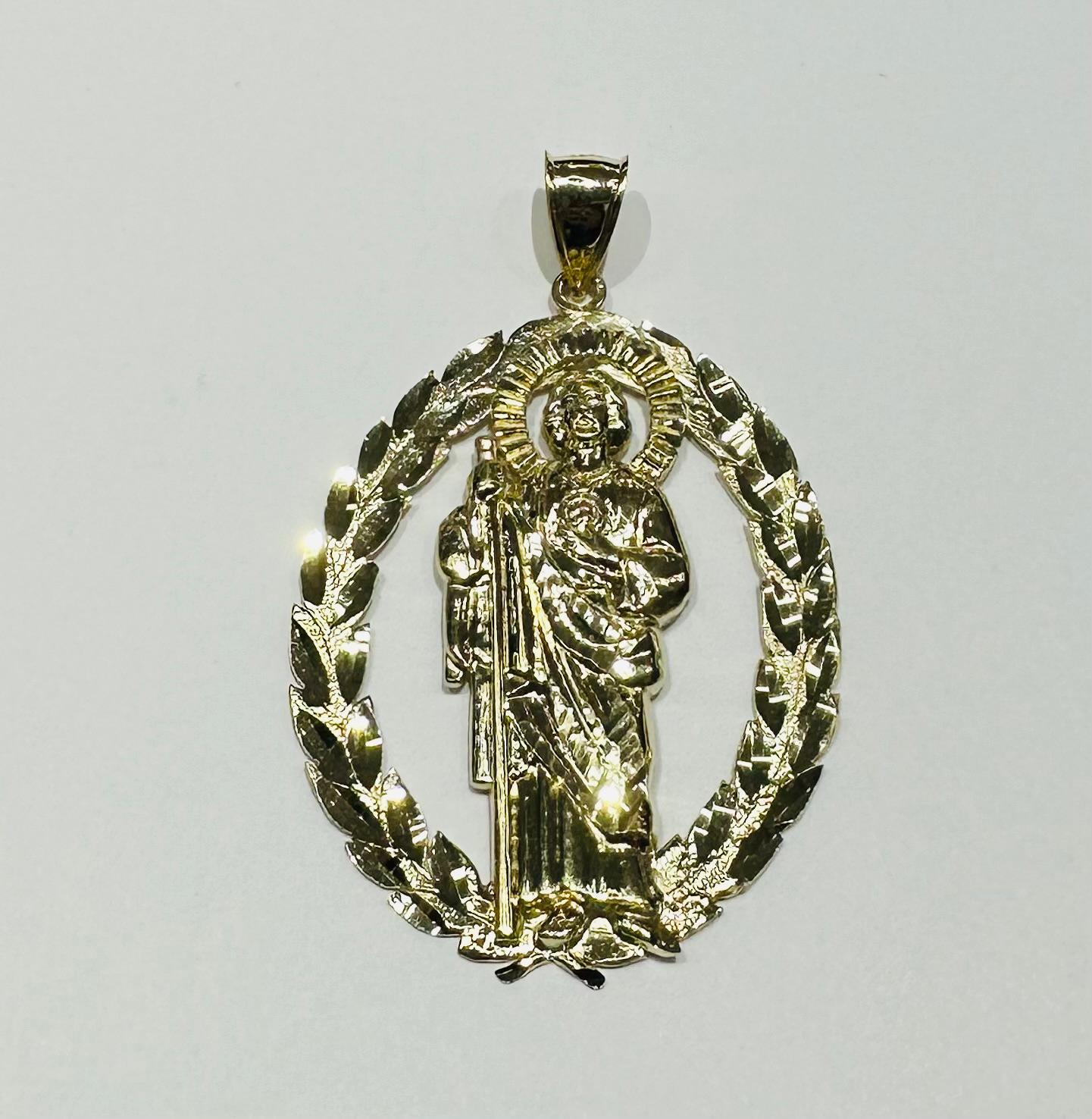 10K GOLD SAINT JUDE PENDANT, WEIGHT: 8.1gm