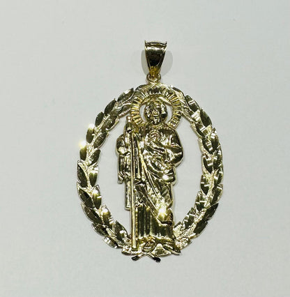 10K GOLD SAINT JUDE PENDANT, WEIGHT: 8.1gm