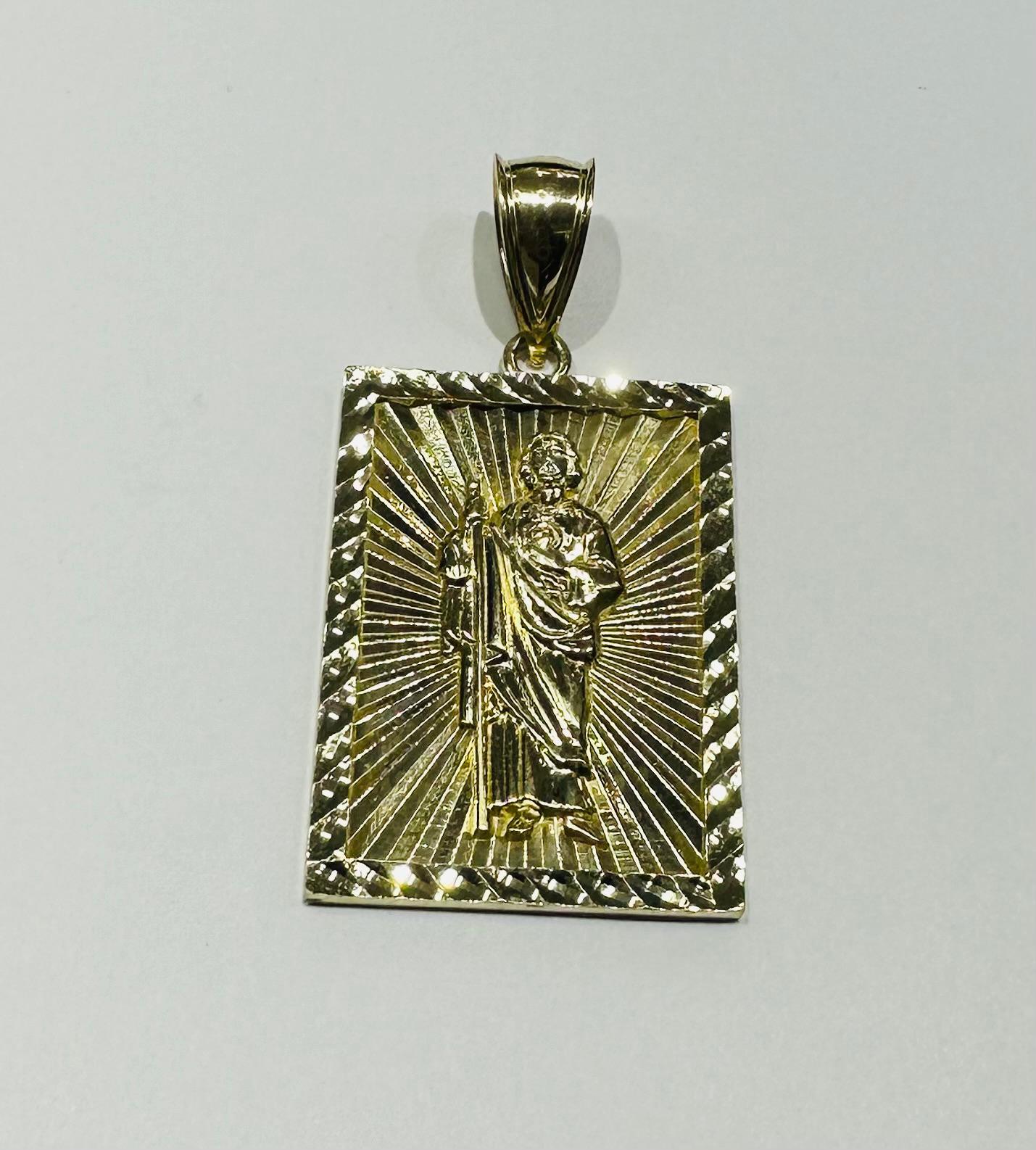 10K GOLD SAINT JUDE PENDANT, WEIGHT: 8.3gm