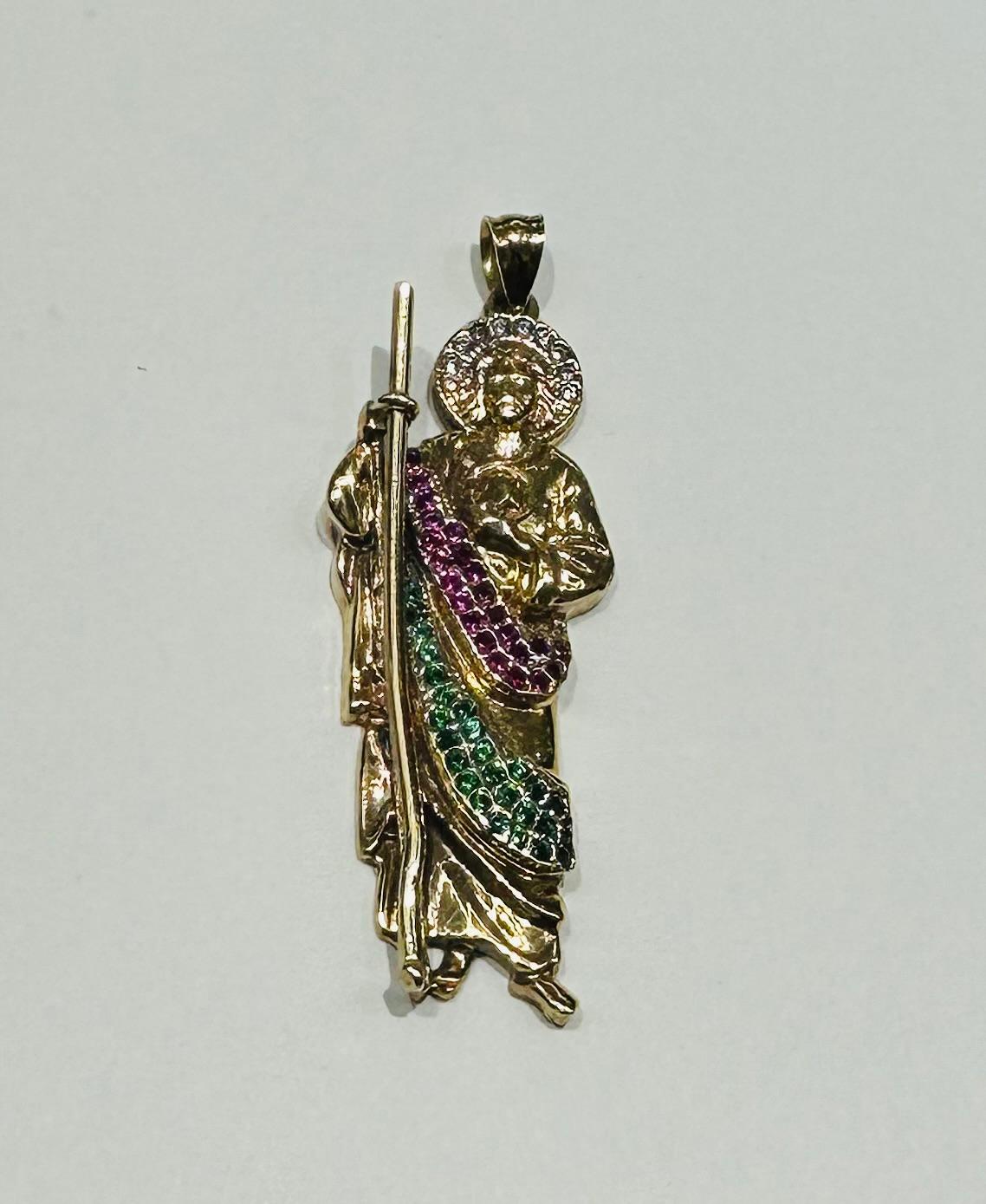 10K GOLD SAINT JUDE PENDANT, WEIGHT: 7.6gm