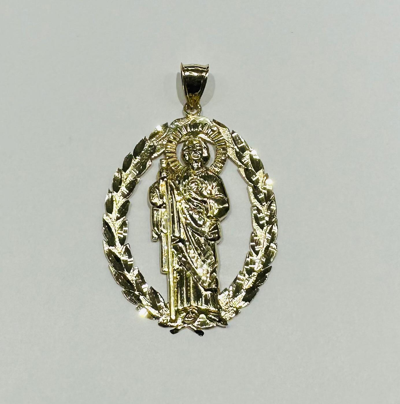 10K GOLD SAINT JUDE PENDANT, WEIGHT: 8.1gm