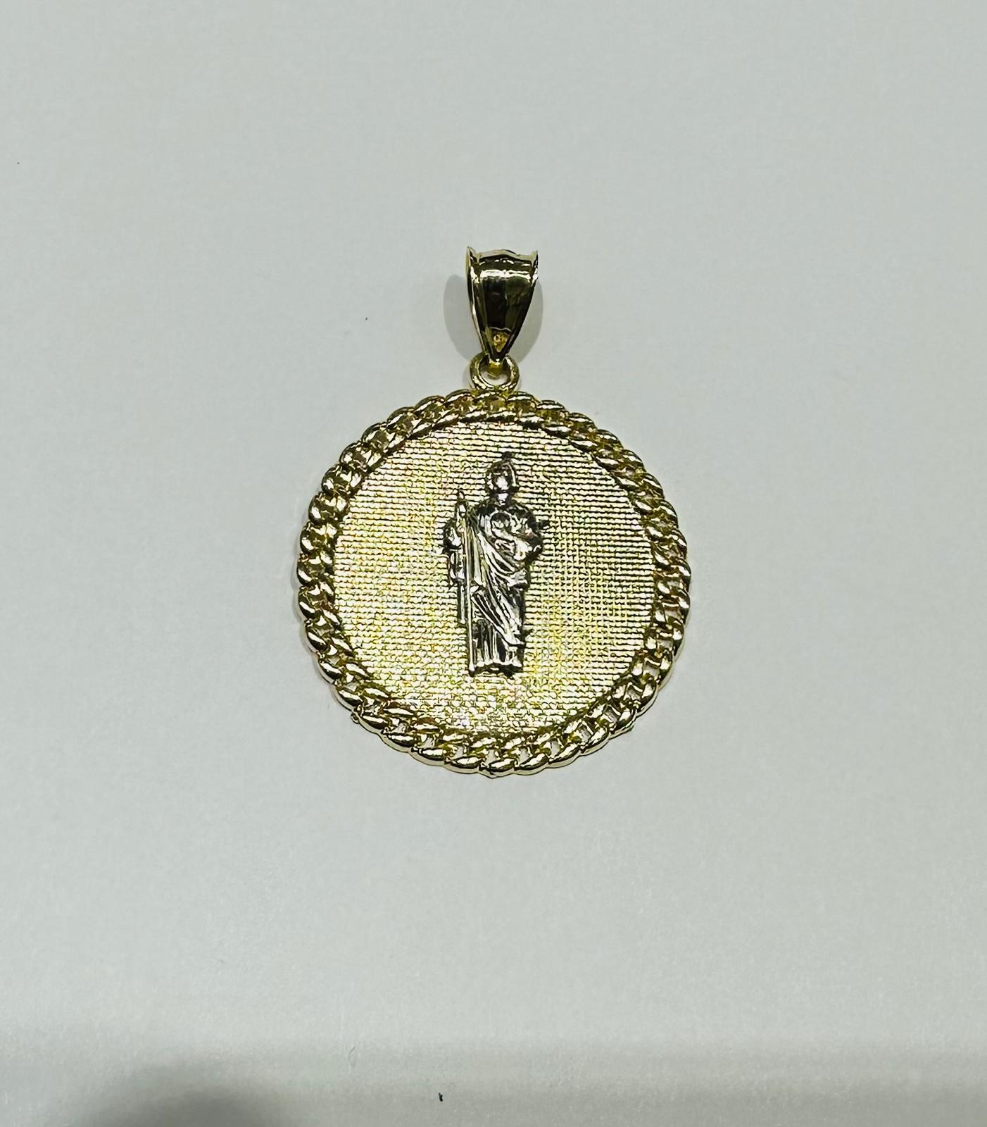 10K GOLD SAINT JUDE PENDANT, WEIGHT: 5.1gm