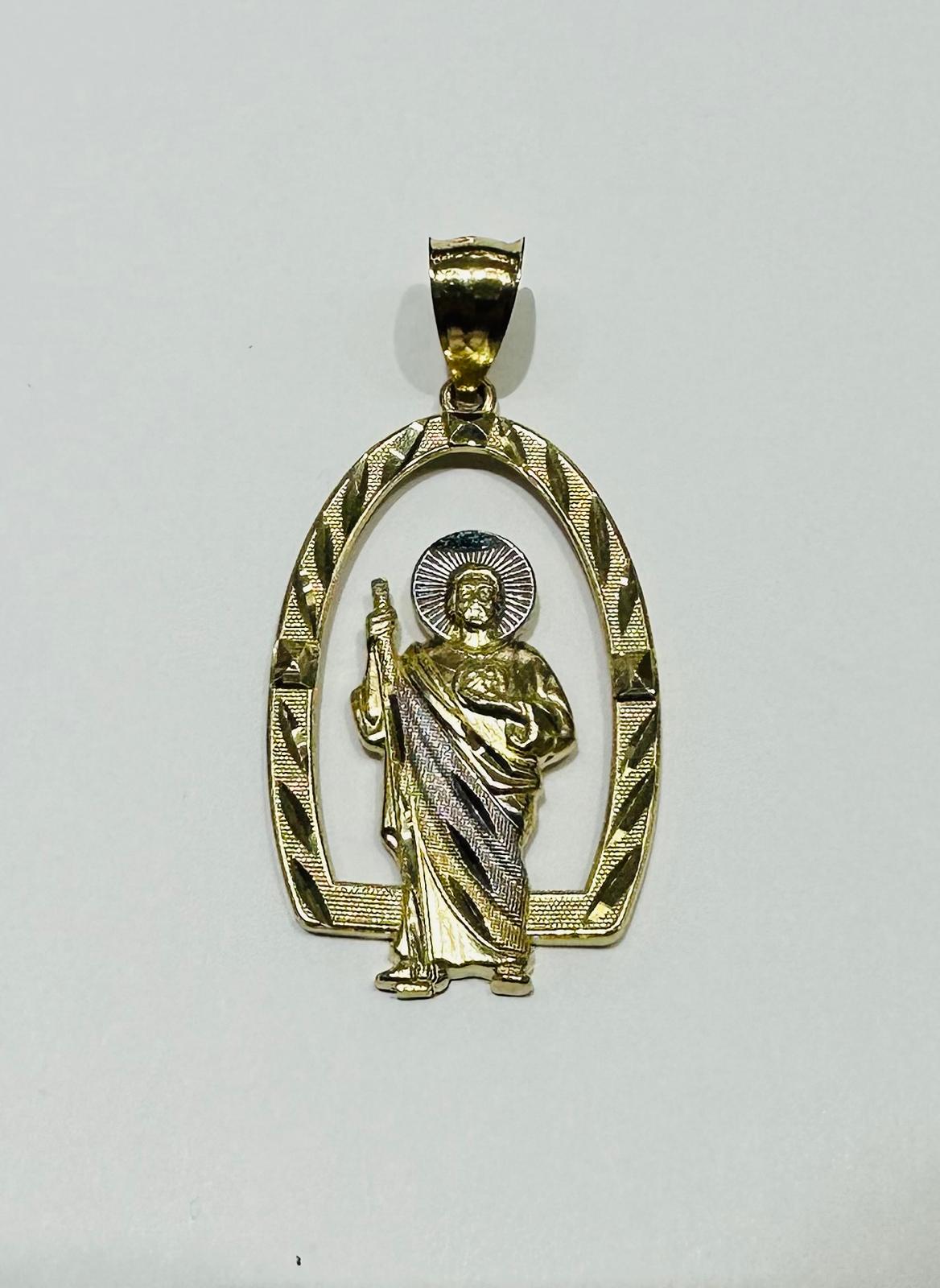 10K GOLD SAINT JUDE PENDANT, WEIGHT: 3.9gm