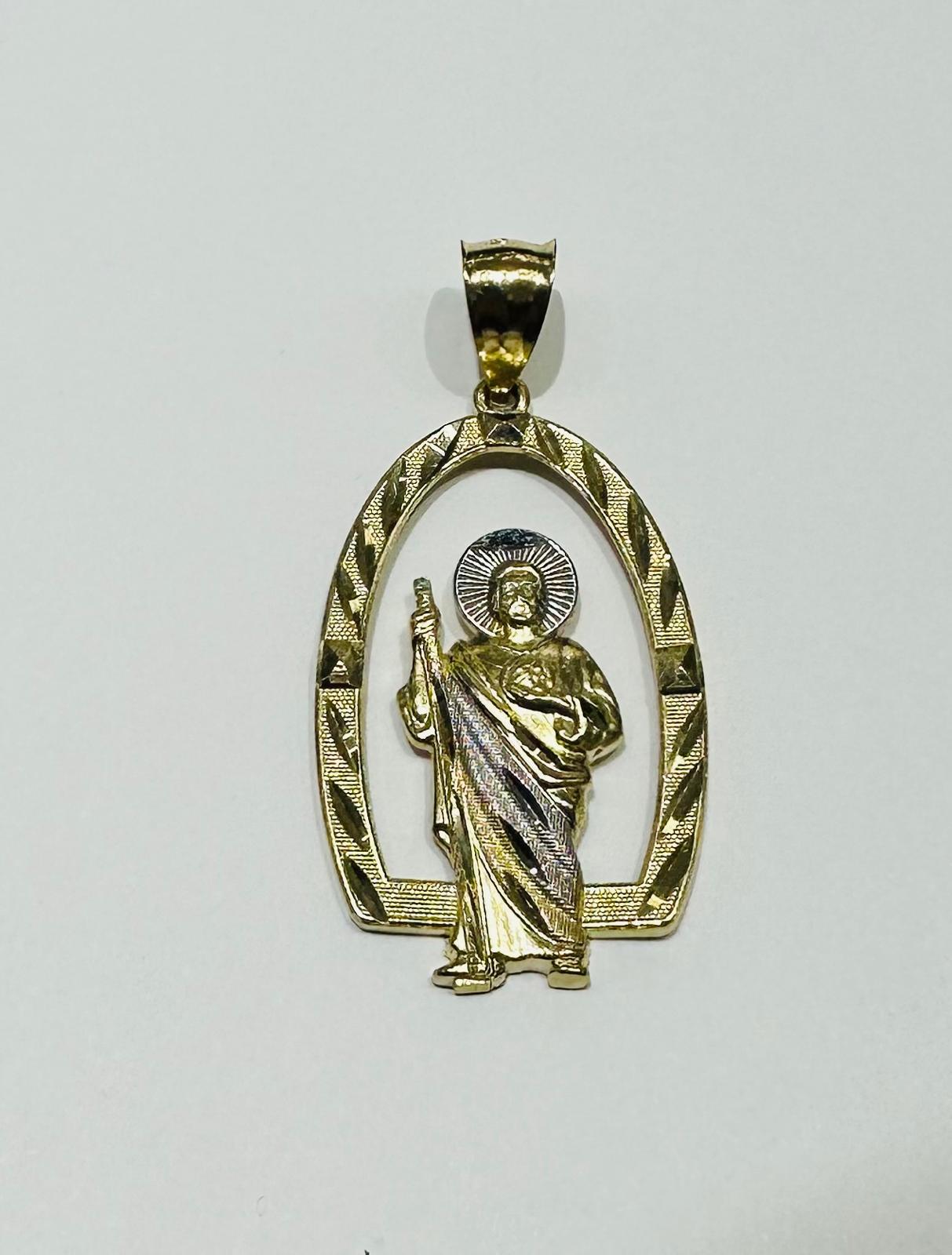 10K GOLD SAINT JUDE PENDANT, WEIGHT: 3.9gm