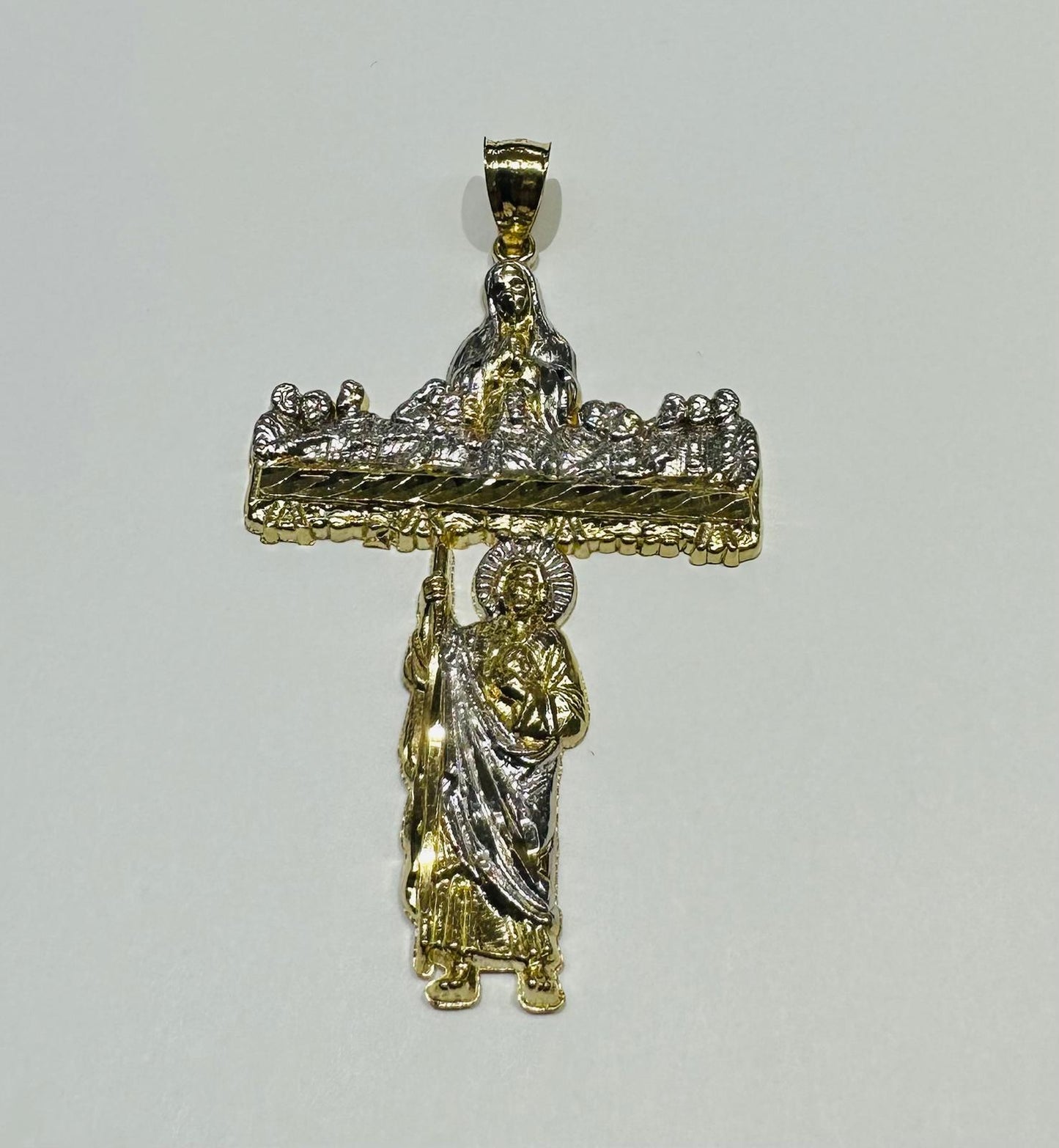 10K GOLD TWO TONE SAINT JUDE PENDANT, WEIGHT: 10gm