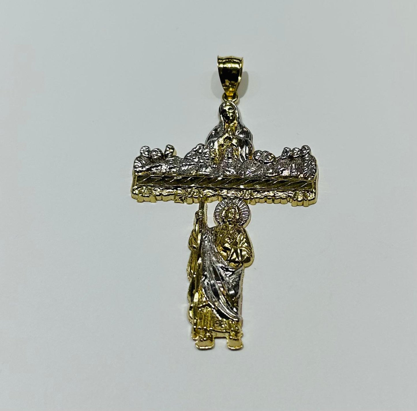 10K GOLD TWO TONE SAINT JUDE PENDANT, WEIGHT: 10gm