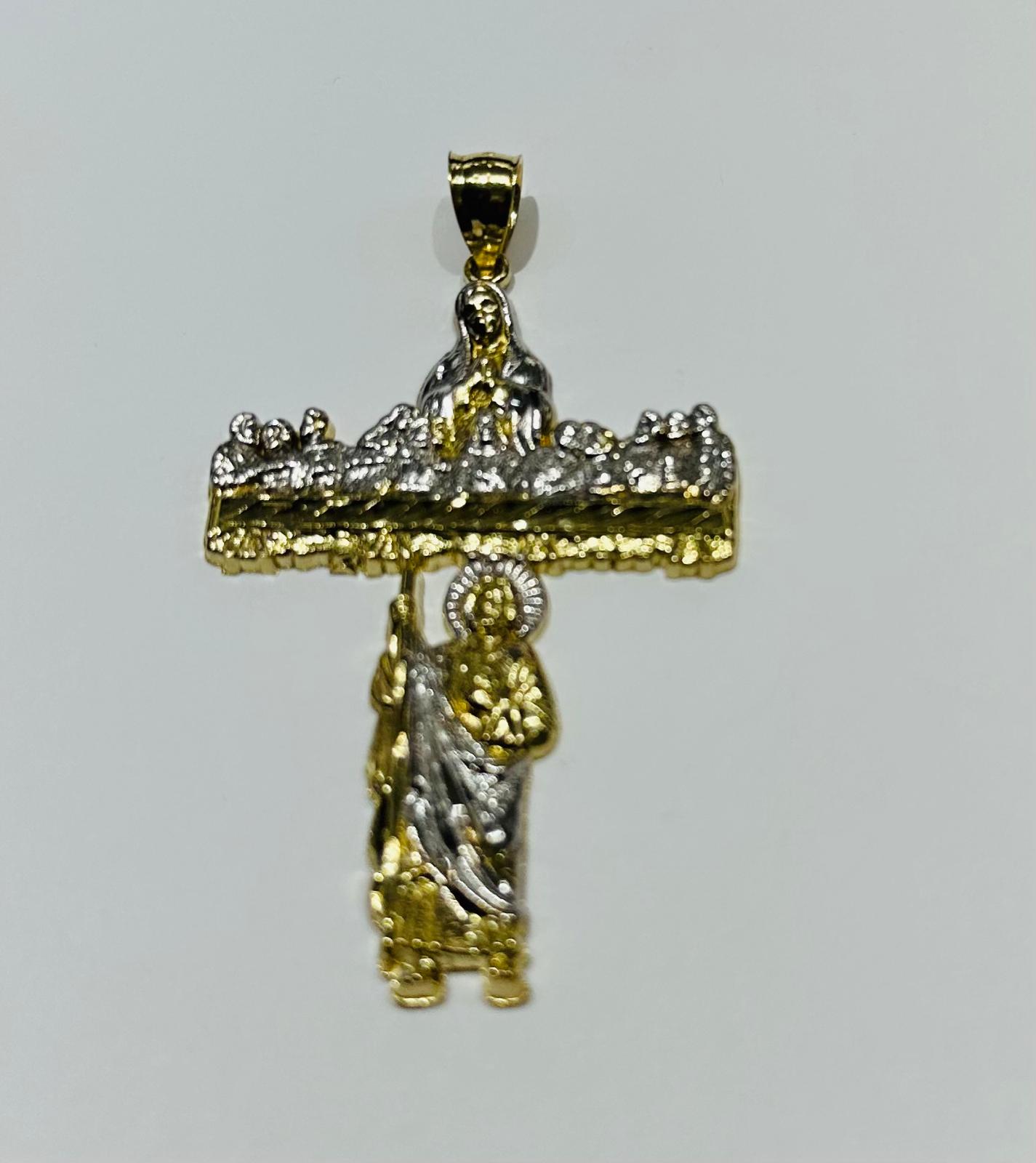 10K GOLD TWO TONE SAINT JUDE PENDANT, WEIGHT: 10gm