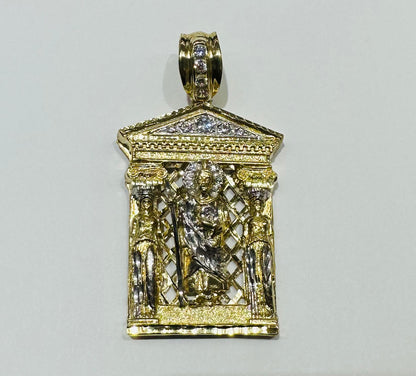 10K GOLD TWO TONED SAINT JUDE PENDANT, WEIGHT: 27.0gm