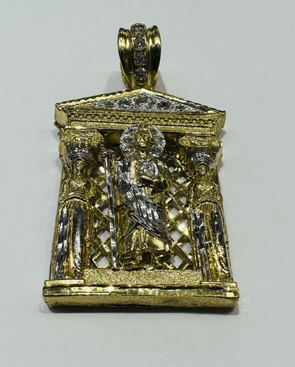 10K GOLD TWO TONED SAINT JUDE PENDANT, WEIGHT: 27.0gm