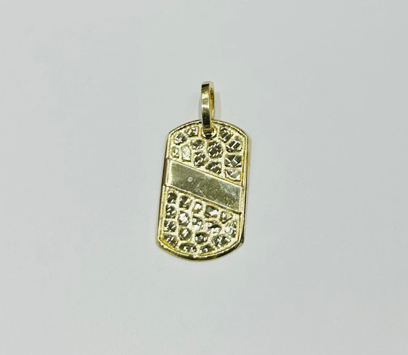 10K GOLD DOG TAG NUGGET MEMORY PENDANT, WEIGHT: 4.5gm