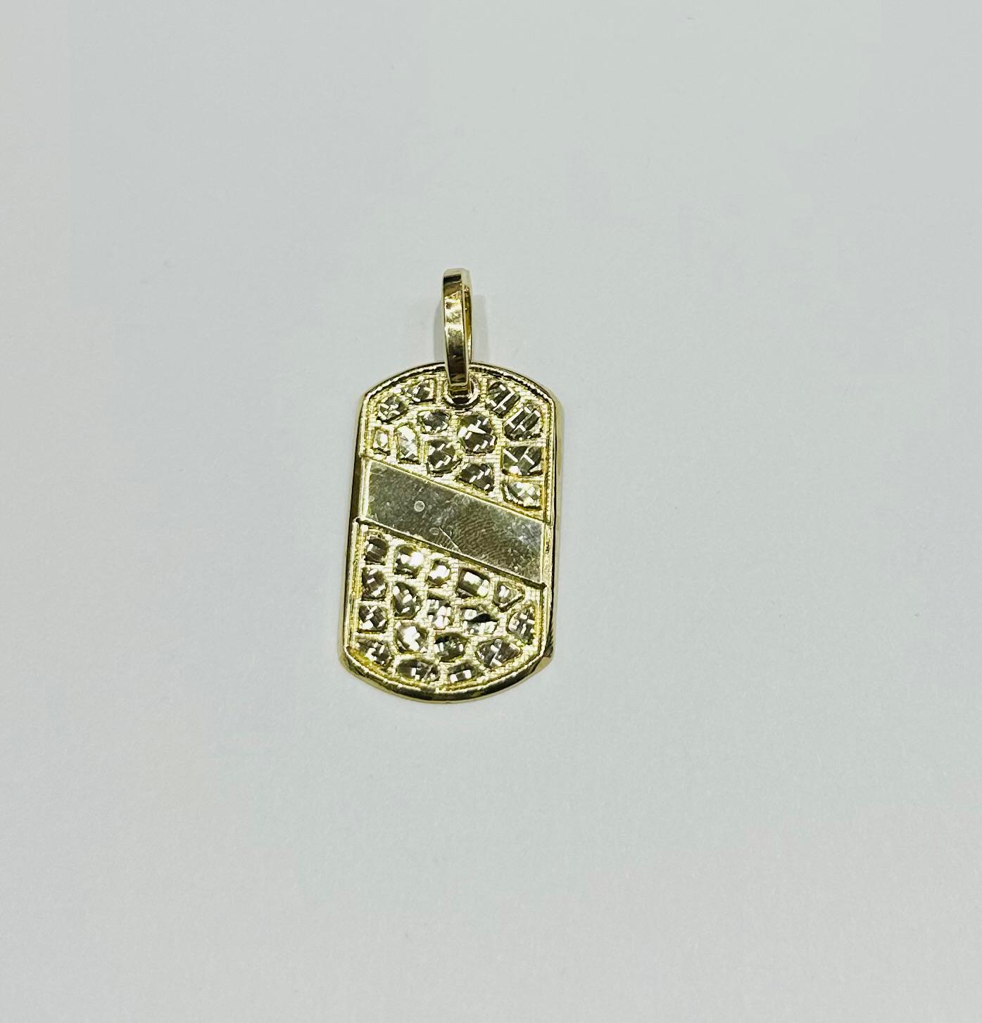 10K GOLD DOG TAG NUGGET MEMORY PENDANT, WEIGHT: 4.5gm