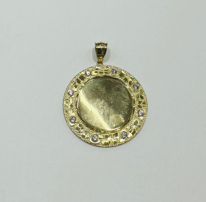 10K GOLD ROUND NUGGET MEMORY PENDANT, WEIGHT: 9.7gm