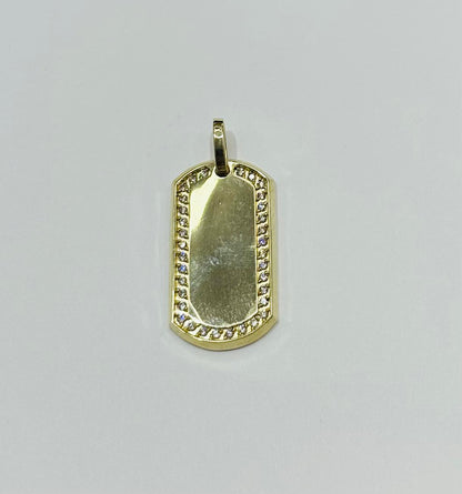 10K GOLD MEMORY PENDANT WITH CZ DIAMOND, WEIGHT: 8.0gm