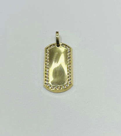 10K GOLD MEMORY PENDANT WITH CZ DIAMOND, WEIGHT: 8.0gm