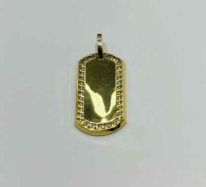 10K GOLD MEMORY PENDANT WITH CZ DIAMOND, WEIGHT: 8.0gm
