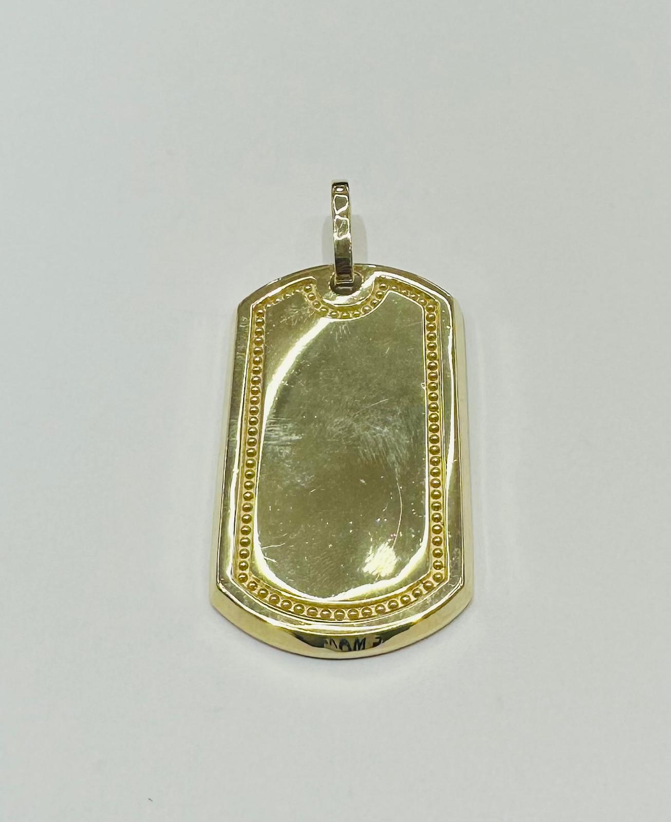 10K GOLD DOG TAG MEMORY PENDANT, WEIGHT: 11.2gm