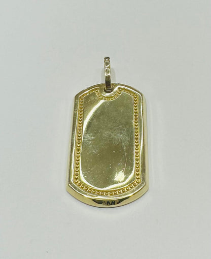 10K GOLD DOG TAG MEMORY PENDANT, WEIGHT: 11.2gm
