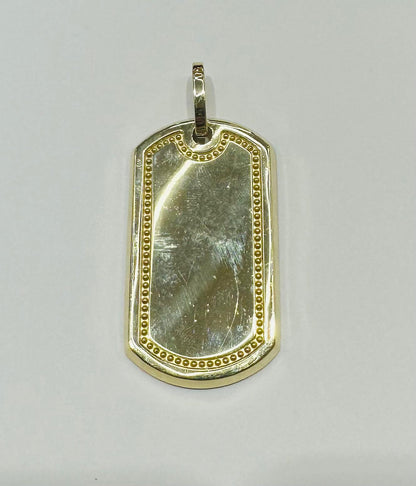 10K GOLD DOG TAG MEMORY PENDANT, WEIGHT: 11.2gm