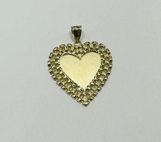 10K GOLD HEART MEMORY PENDANT, WEIGHT: 8.8gm
