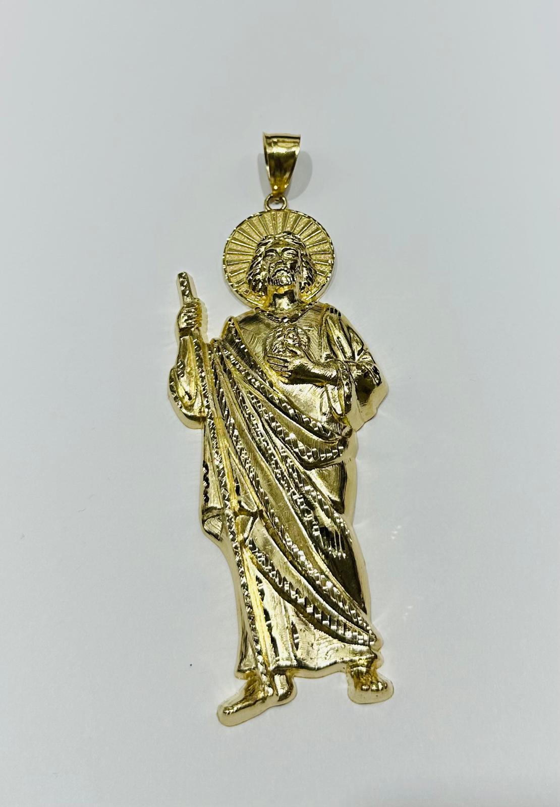 10K GOLD SOLID SAINT JUDE PENDANT, WEIGHT: 46.7gm