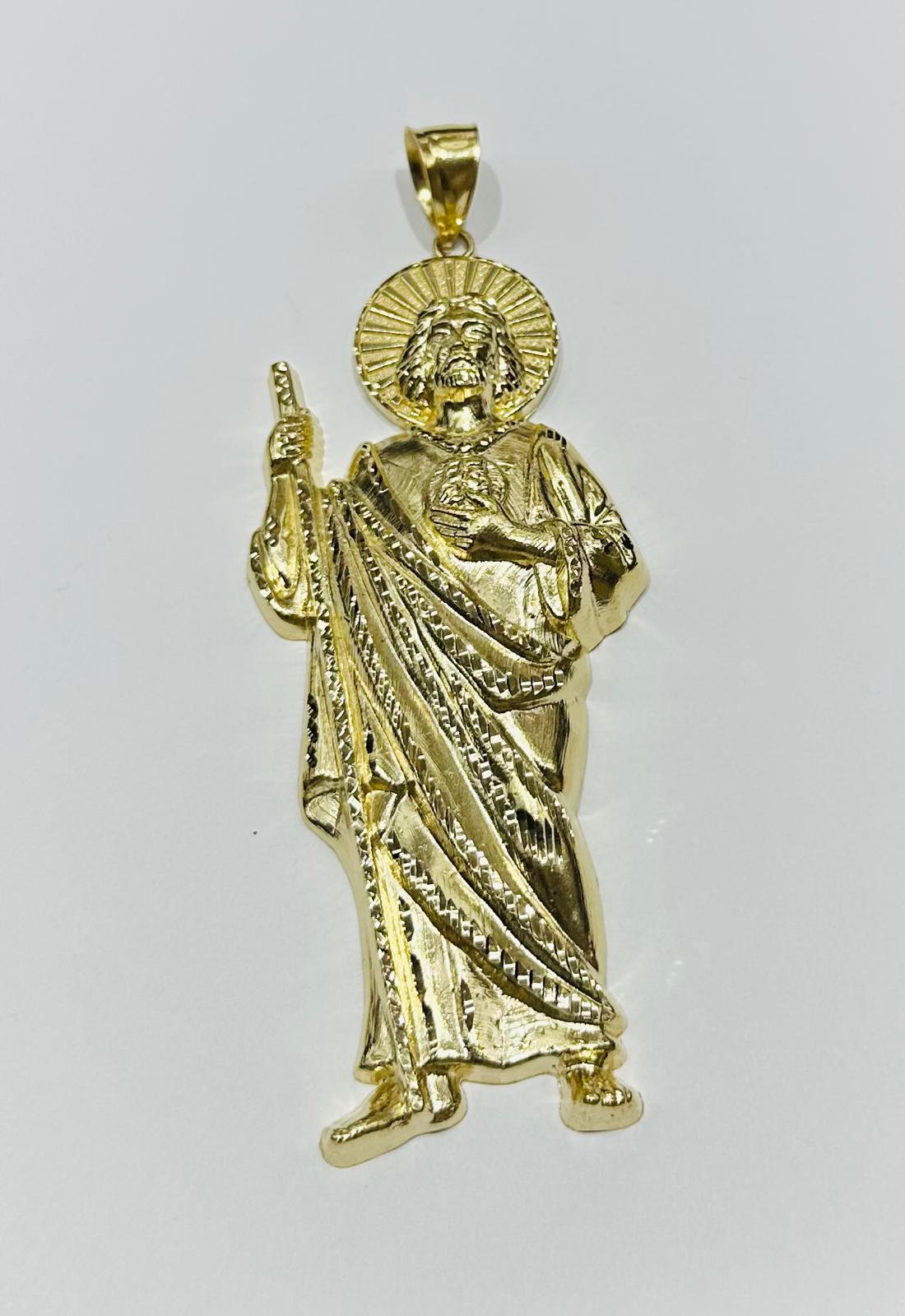 10K GOLD SOLID SAINT JUDE PENDANT, WEIGHT: 46.7gm