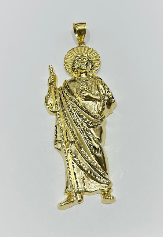10K GOLD SOLID SAINT JUDE PENDANT, WEIGHT: 46.7gm