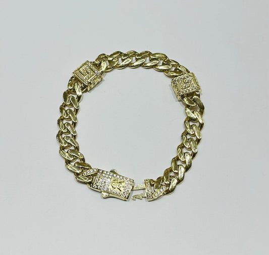 10k GOLD MIAMI CUBAN BRACELET  9" 9mm, WEIGHT: 15.5gm