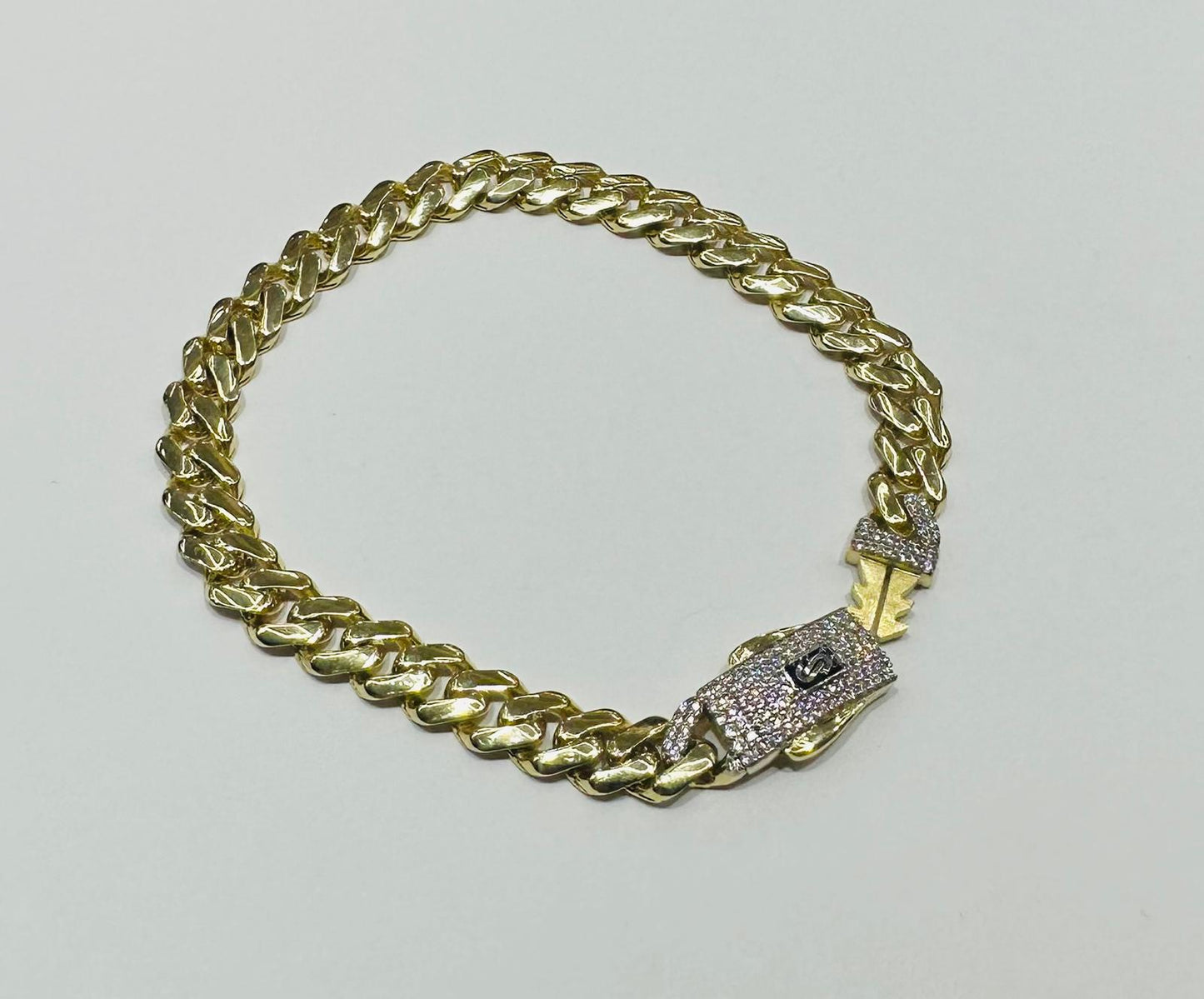 10k GOLD MIAMI CUBAN BRACELET  9" 7.60mm, WEIGHT: 9.3gm
