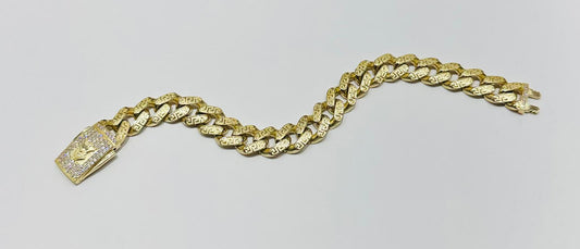 10k GOLD MIAMI CUBAN BRACELET  9" 12.50mm, WEIGHT: 24.2gm