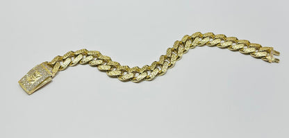 10k GOLD MIAMI CUBAN BRACELET  9" 12.50mm, WEIGHT: 24.2gm