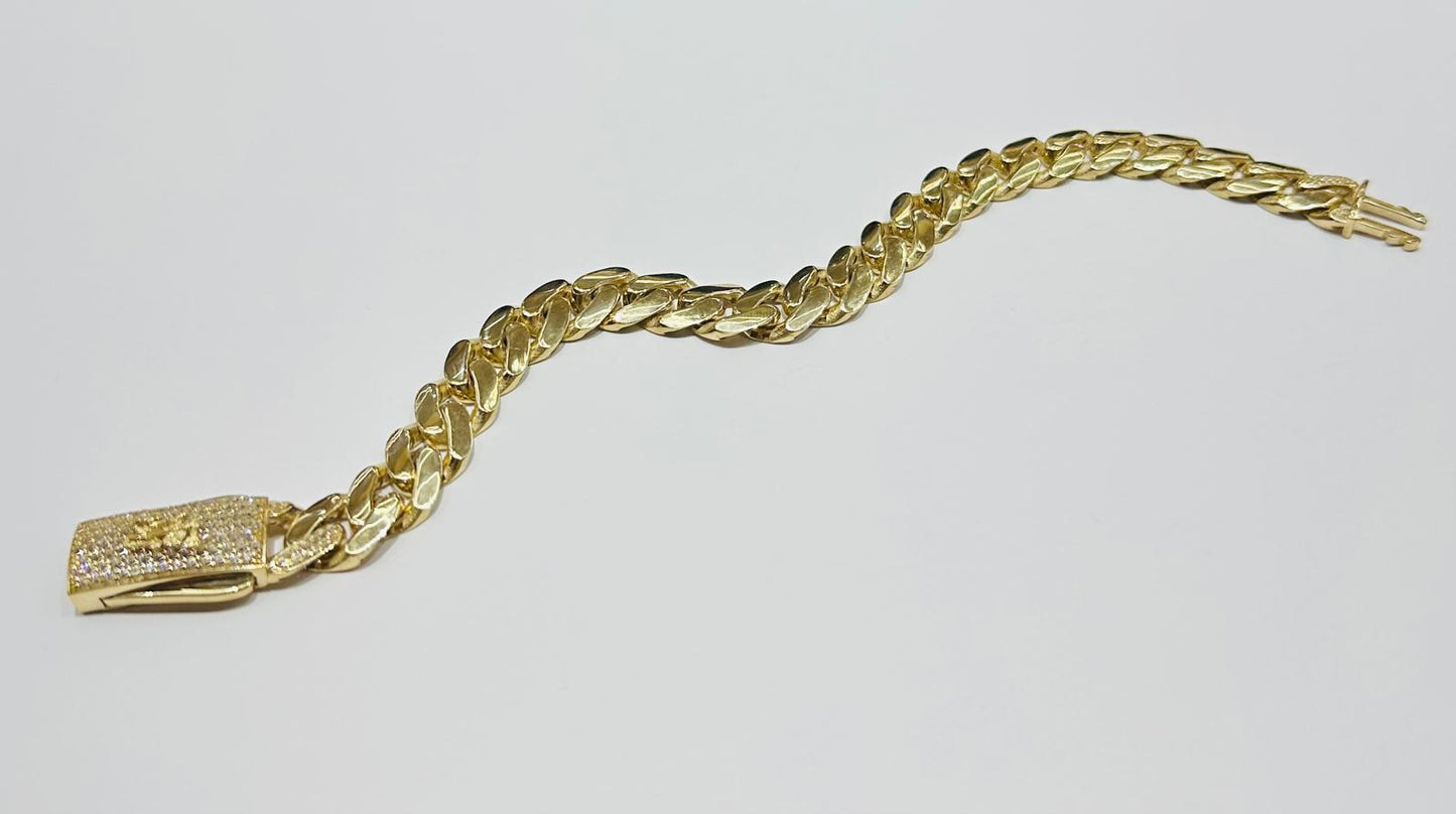 10k GOLD MIAMI CUBAN BRACELET  9" 10.99mm, WEIGHT: 17.6gm
