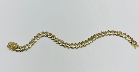 10k GOLD MIAMI CUBAN BRACELET  9" 8.75mm, WEIGHT: 13.8gm