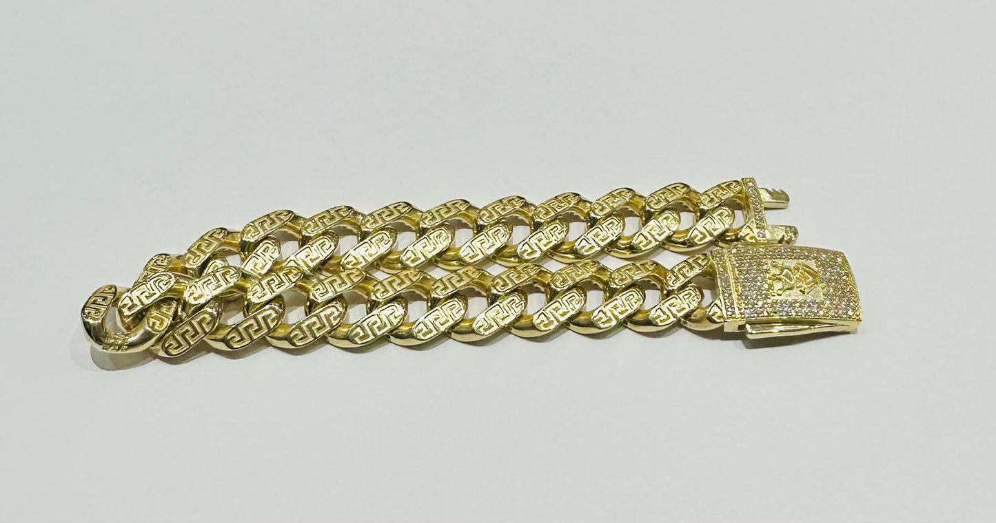 10k GOLD MIAMI CUBAN BRACELET  9" 12.50mm, WEIGHT: 24.2gm