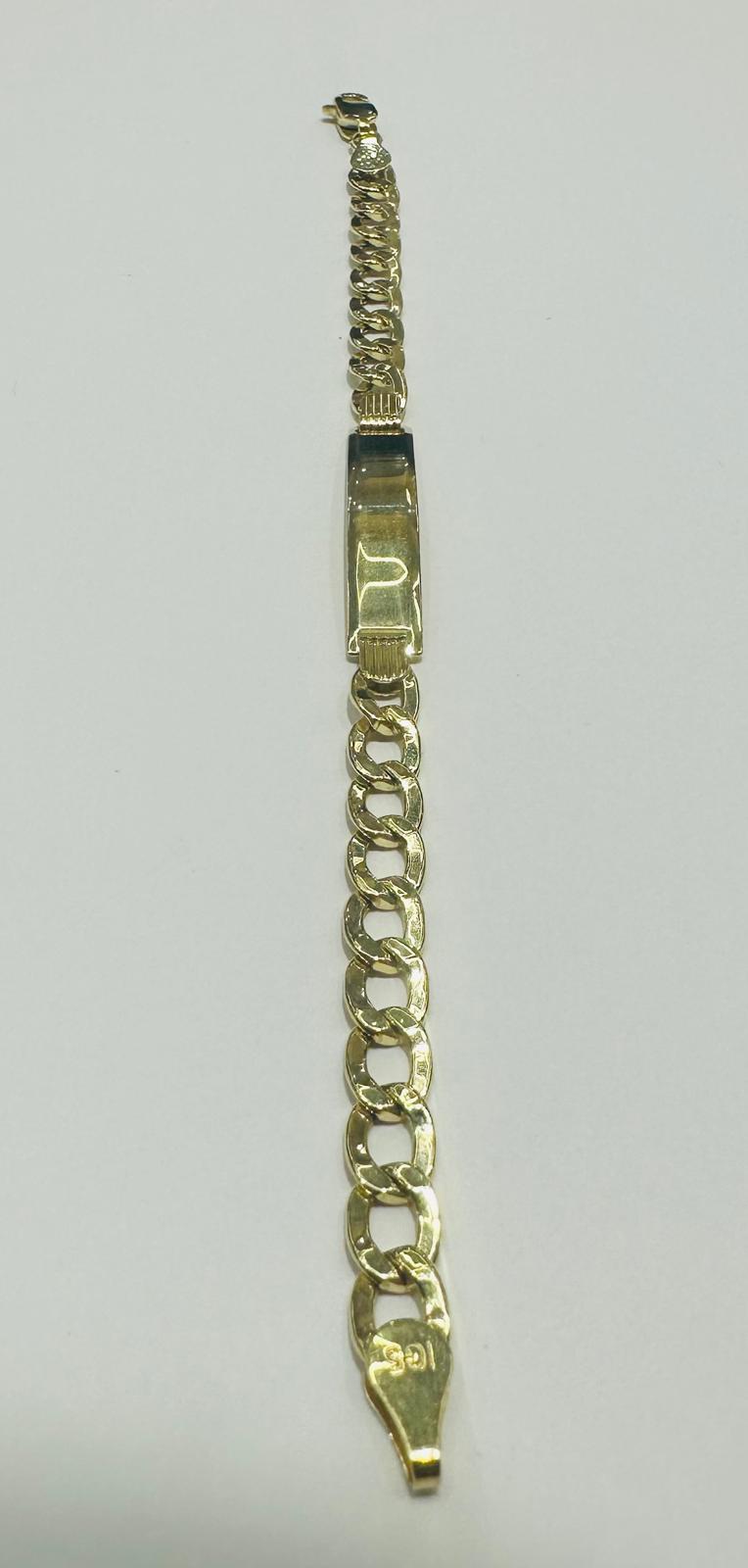 10K GOLD ITALIAN CUBAN LINK FLAT ID BABY BRACELET 6" 5.55mm, Weight: 4.3gm