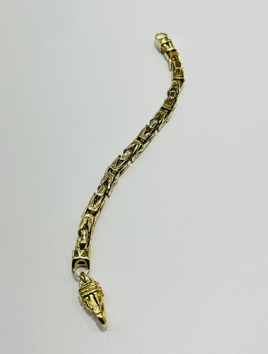 10K GOLD BYZANTINE BABY BRACELET 6.5" 5.99mm, Weight: 24.6gm