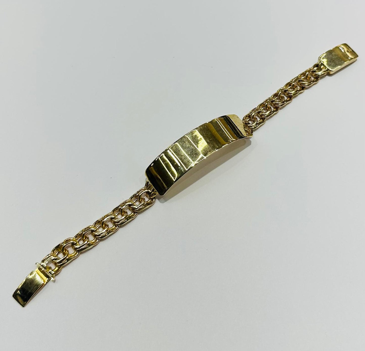 10K GOLD CHINO LINK ID BABY BRACELET 6.2" 7.75mm, Weight: 16.6gm