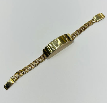 10K GOLD CHINO LINK ID BABY BRACELET 6.2" 7.75mm, Weight: 16.6gm