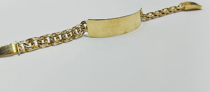 10K GOLD CHINO LINK ID BABY BRACELET 6.2" 7.75mm, Weight: 16.6gm
